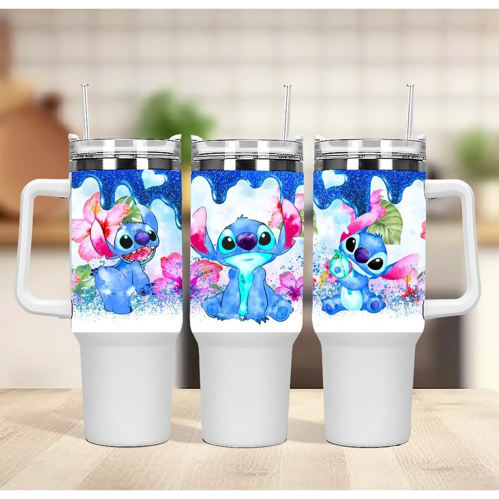 Custom 40 oz Tumbler Disney Lilo & Stitch Double-wall vacuum insulation …